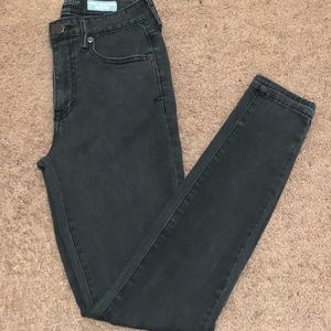 Black dark wash high waisted jeggings